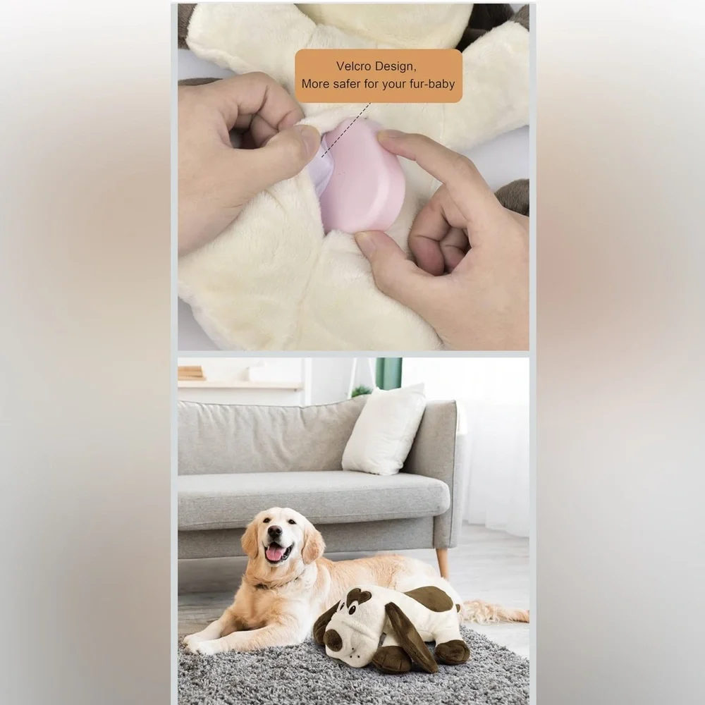 NEW PUPPY Heartbeat Calming Plush Dog Toy for Separation Anxiety #B